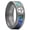 Gunmetal Gray-Abalone Shell pattern, variant on 8mm Lord's Prayer Cross Ring Stainless Steel Ring Black Silver Wedding Band Bible Engraved Rings High Polished Black Edge Comfort Fit Size 12