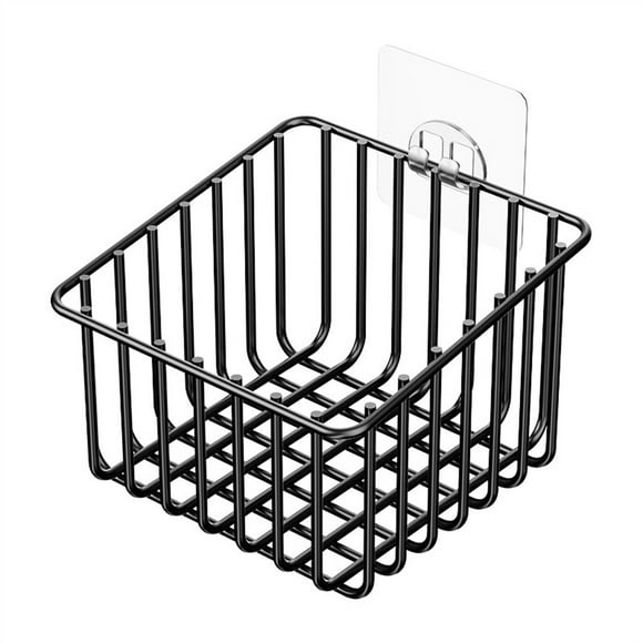 Set Of Storage Basket Shelf Free Punching Wall Hanging Drain Rack Barbed Wire Bathroom Accessories White Black Non-marking Nails