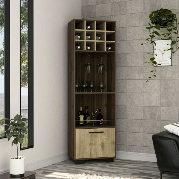 Corner Bar Cabinet: A Contemporary Option With Wine Rack And Side Storage Cabinet - Multi For Primary Living Space Shelves