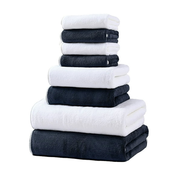 EGNMCR Cotton 8-Piece Towel Set 2 Bath Towels 2 Hand Towels 4 Washcloths 600GSM Hotel-Grade Dry Bathroom Soft Spa Collection For Bath Beach Gym bath towels