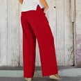 thumbnail image 7 of QUNYINEY Summer Women's Pants Wide Leg Cotton Linen Casual Red Palazzo Pants Relaxed Fit with Pockets Pants, 7 of 7