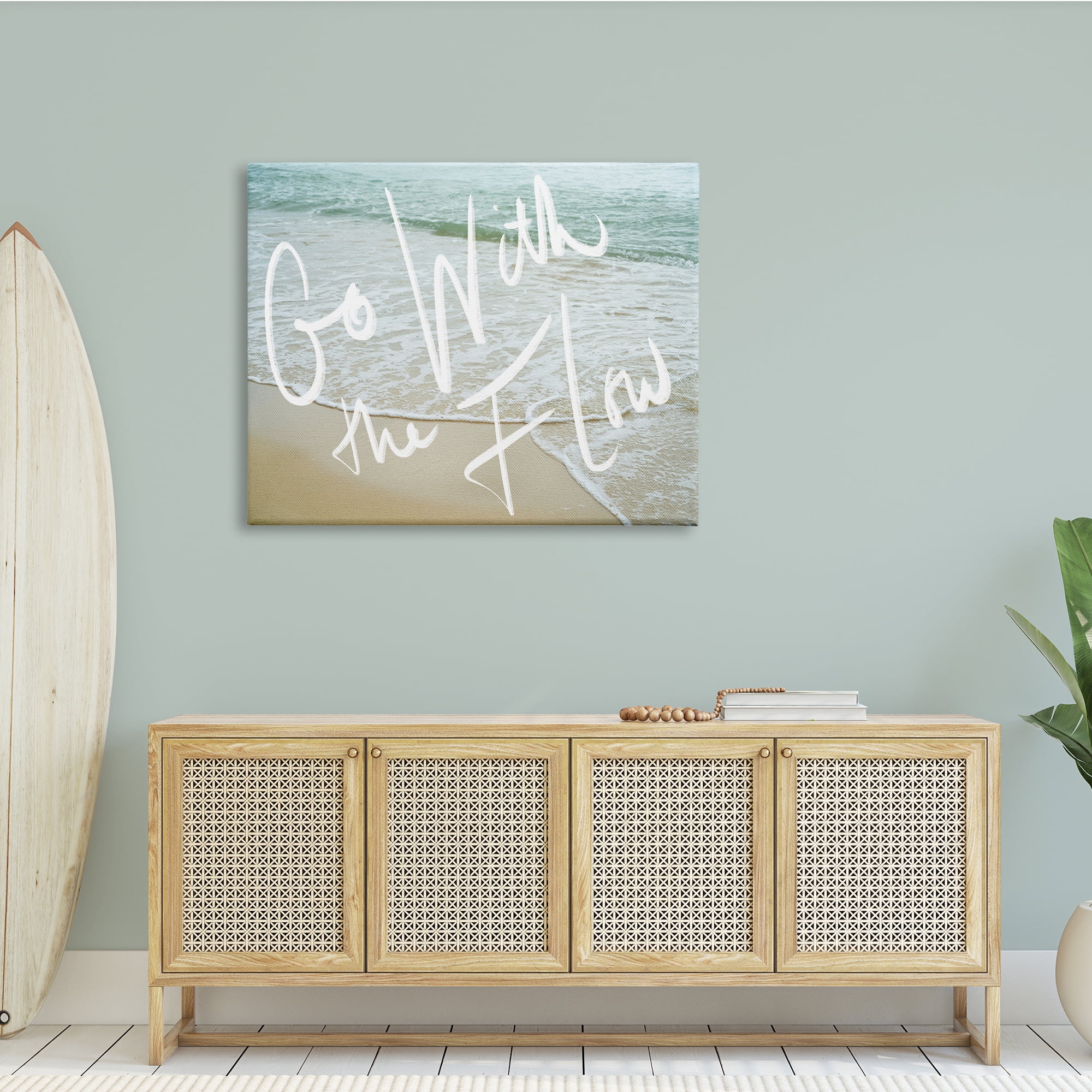 Stupell Indtries Go With the Flow Phrase Incoming Beach Tide,48 x 36,Design by Daphne Polselli