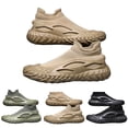 thumbnail image 2 of AUDeals Men's Sporty Lace Up Low Top Thick Sole Running Shoes Lightweight Slip On Walking Shoes Workout Fashion Casual Hiking Sneakers (Khaki, 7), 2 of 9