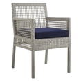 thumbnail image 3 of Modway Aura Ensemble de Patio Extérieur en Rotin Osier de 7 Pcs, Gris/marine, 3 of 9