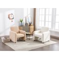 thumbnail image 2 of Guyou Teddy Armchair, Upholstered Faux Fur Accent Bucket Chair, Modern Living Room Reading Chair with High Back for Living Room Bedroom Reception, Khaki, 2 of 9