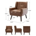 thumbnail image 5 of DREAMSIDEA Faux Leather Accent Chairs Set of 2 for Living Room Morden Upholstered Armchair Bedroom Chairs,Coffee, 5 of 7