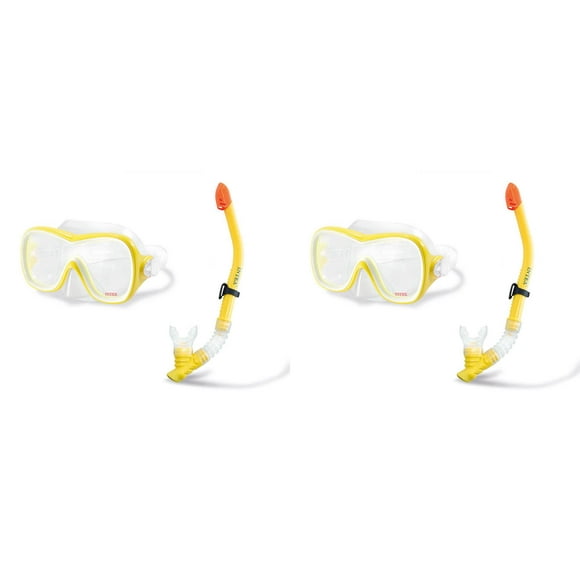 Intex Wave Rider Masque Hypoallergénique Sans Latex et Snorkeling Easy Flow (2 Pack)