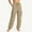 Beige, variant on Qulqfy Cargo Hiking Pants for Women Wide Leg Stretch Plus Size Baggy Lightweight Drawstring with 4 Pockets Army Green Women's Pants