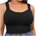 thumbnail image 3 of YFNNUP Longline Sports Bras for Women High Support Wirefree Yoga Bra with Removable Pads Plus Size Yoga Sports Bra Black,XXXXL, 3 of 6