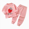 thumbnail image 4 of TOWED22 Little Big Boys Girls Pajamas Set Kids PJs Cotton Fall Winter Sleepwear 6-12 Months 12-24 Months 2t 3t 4t 5t 6t 7t 8t 9t Children,Red,6-12 M, 4 of 6