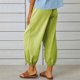 thumbnail image 4 of ICHUANYI Clearance Fashion Women Summer Casual Loose Cotton And Linen Pocket Trousers Pants(Green, M) ICHUANYI WER2023081016554, 4 of 8