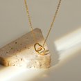 thumbnail image 2 of Gold Stainless Steel Heart Pendant Necklace For Women Love Shape Geometric O Chain 21-50cm, 2 of 4