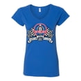 thumbnail image 2 of Wild Bobby Ford Shelby Vintage Checkered Flag Women Standard V-Neck Tee, 2 of 6