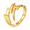 Gold, variant on Men's Stainless Steel Lightning Ring with Angular Bolt Contours, Sizes 6-12, Silver-Tone or Gold-Tone Openwork Style for Casual Outfits and Birthday Gifts