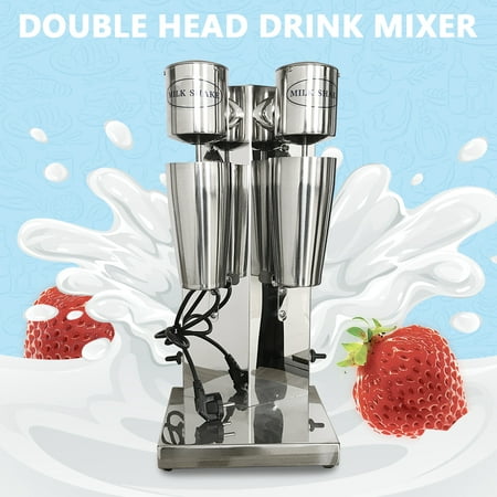 

Classic Milkshake Maker Stainless Steel Double Head 2-Speed Electric Drink Mixer Machine 18000RMP 110V for Home