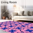 thumbnail image 2 of ODIKA 5'x7' Machine Washable Non-Slip Area Rug, Enchanting Botanical Vine Scroll Comfort Textile High Traffic Rug, Pink, 601206, 2 of 7