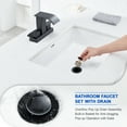 thumbnail image 5 of Black Waterfall Bathroom Sink Faucet with Pop up Sink Drain Stopper Overflow for Faucet Vessel, 4 Inch 2 Handles 2 or 3 Holes Centerset Faucet for Lavatory Bathroom Sink with Supply Lines, 5 of 9