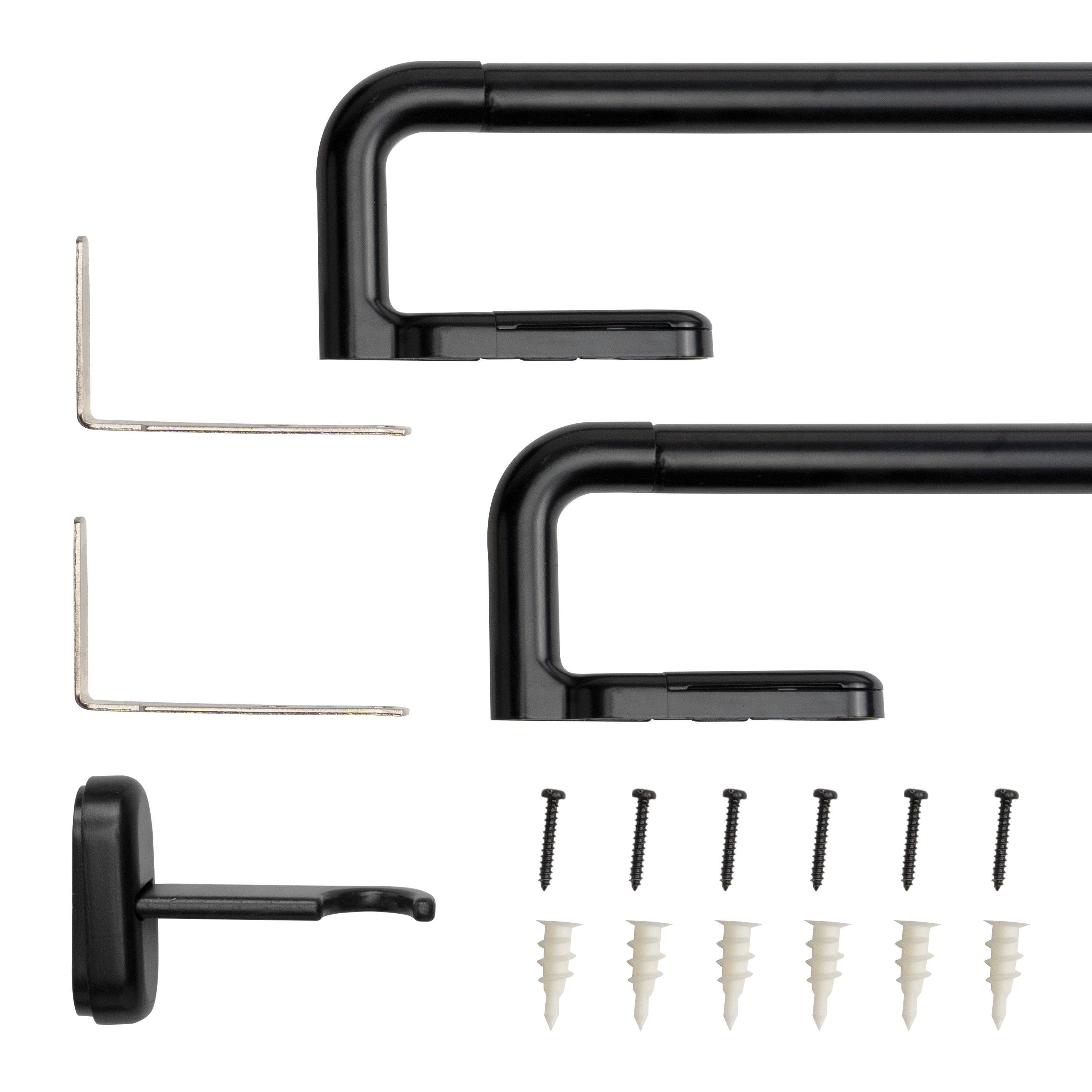 Lumi 3/4" Wraparound Curtain Rod, Black, 48"-84"