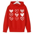 thumbnail image 4 of Posijego Girls Valentine's Day Hooded Tops Loose Lightweight Hoodie Pullover Sweatshirt Long Sleeve Oversized, 4 of 8