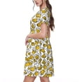 thumbnail image 2 of Easygdp Beer para Vestido Transpirable de Mujer, Vestido Suelto de Manga Corta con Pliegues y Bolsillos para el Verano, 2 of 6