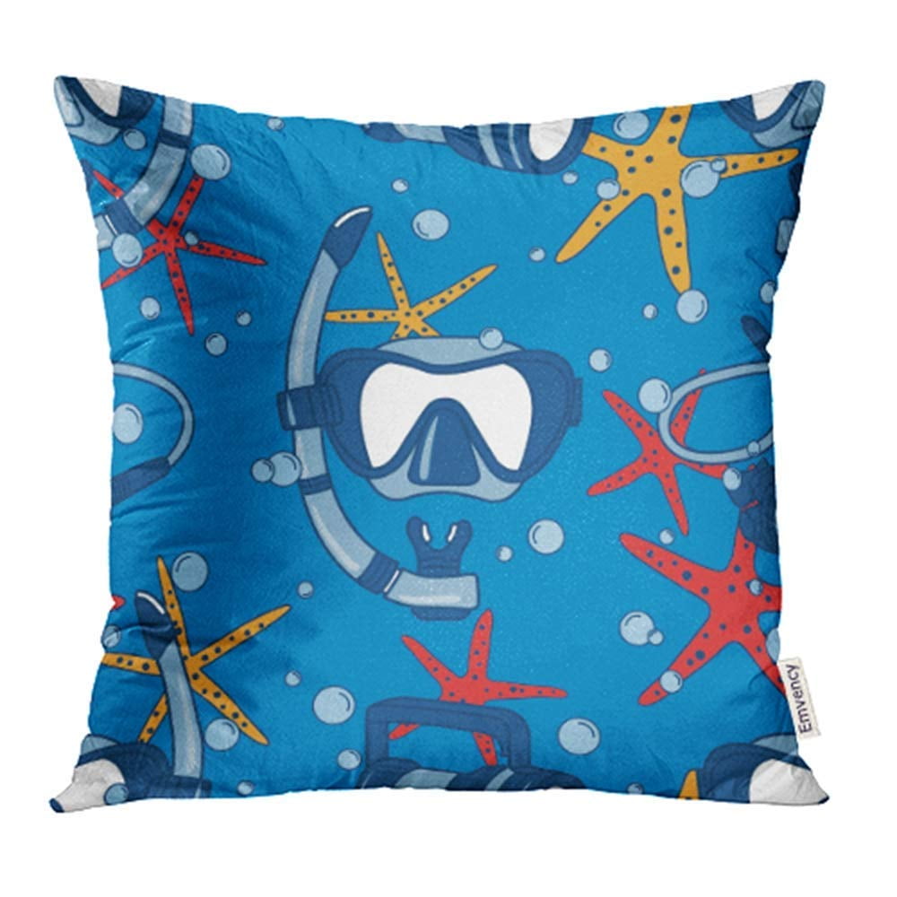 ARHOME Diving Equipment and Sea Stars Colorful Overlapping with Scuba
