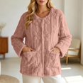 thumbnail image 2 of Women's Floral Textured Bed Jacket Long Sleeve Button Front Lounge wear Coat With Pockets (Rose Gold L), 2 of 7