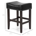 thumbnail image 5 of Best Choice Products Set of 2 Backless Faux Leather Upholstered 26in Counter Stools w/ Silver Nailhead Trim - Black, 5 of 5