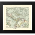 thumbnail image 2 of Perthes 13x12 Black Modern Framed Museum Art Print Titled - Central America Antilles - Perthes 1921, 2 of 5