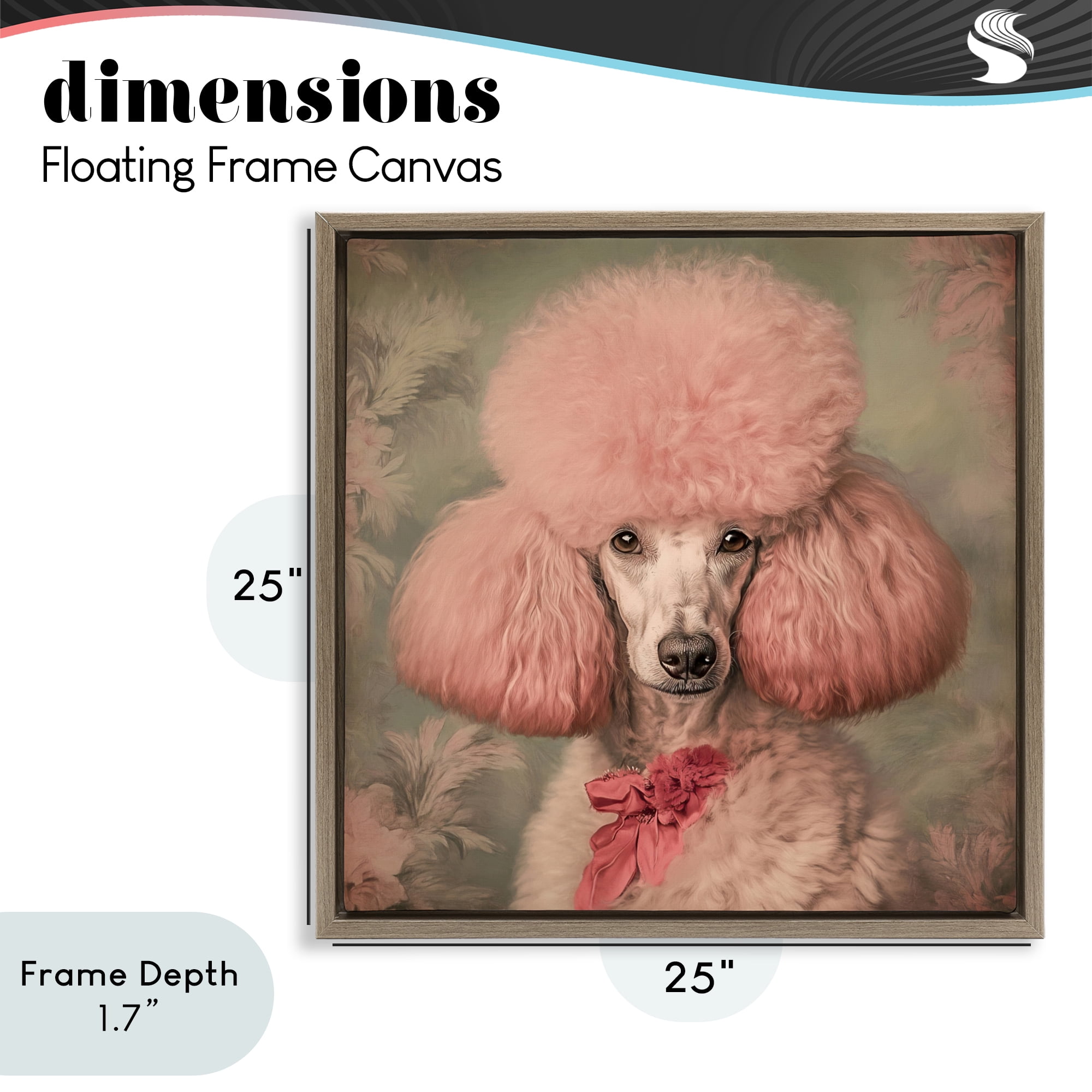 Stupell Industries Miss Baroness Blush Brown Framed Floater Canvas Wall Art, design by Tina LeCour