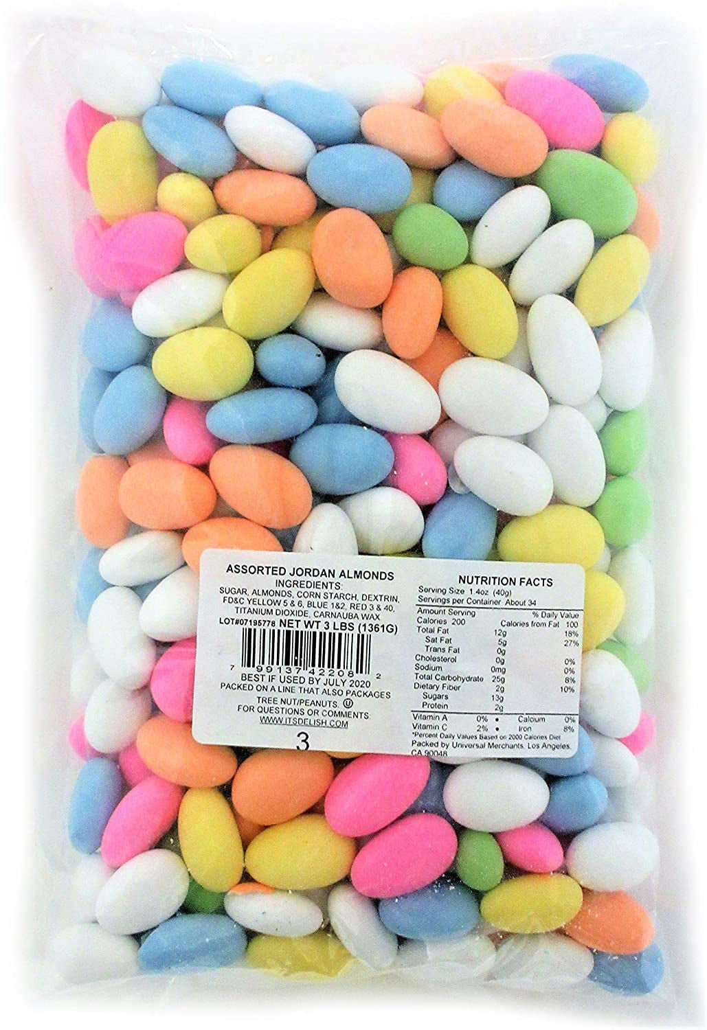 Jordan Almonds - Candy Coated - Assorted 5 Pound