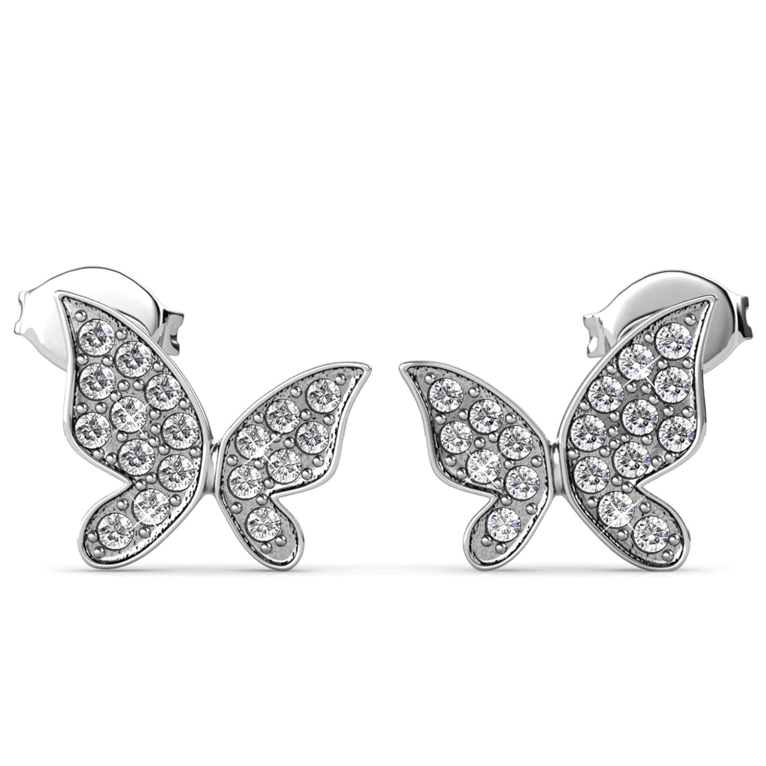 Cate & Chloe Yuenen 18k White Gold Plated Butterfly Jewelry Set with Swarovski Crystals for Women