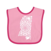 Inktastic Mississippi Silhouette Mandala Boys or Girls Baby Bib