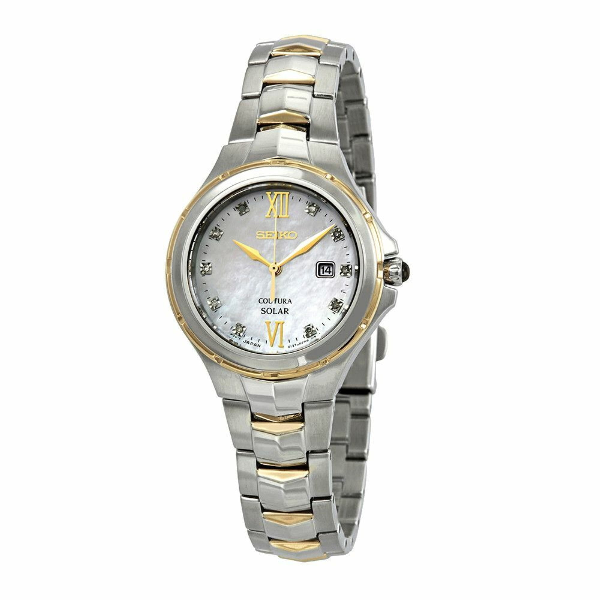 Seiko Women's SUT308 Coutura Solar Powered Stainless Steel and Diamond Watch  