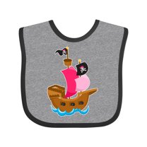 Inktastic Pirate Ship Girls Baby Bib