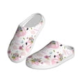 thumbnail image 2 of Fotbe Flamingo And Flowers Pattern Women's Fuzzy Curly Fur Memory Foam Loafer Slippers Indoor Outdoor Slippers Winter Home Shoes-39/40, 2 of 7