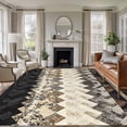thumbnail image 2 of Brown Ethnic Area Rug 6x9 Washable Rug Non Slip Southwest Zigzag Weave Boho Retro Geometric Large Area Rug Soft Stainresistant Indoor Floor Carpet for Living Room Bedroom Office Dining Room Nursery, 2 of 9