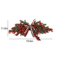 thumbnail image 3 of Christmas Stair Swag Wreath Cedar Pine Garland Real Touch Christmas Wreath with Red Bow Berry Front Door Wall Window Stairs Holiday Christmas Decoration 20 inch, 3 of 8