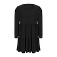 thumbnail image 6 of Tdoqot Womens Cotton Dresses with Pockets- Ruffle Stretch Casual Long Sleeve Midi Dress Spring Dresses Black Size M, 6 of 8