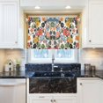 thumbnail image 5 of Yayeee Kitchen Curtains Tier Pair Light Filtering 27"x24" Rod Pocket Short Cafe Window Panel, Black Flowers Pattern, 5 of 7