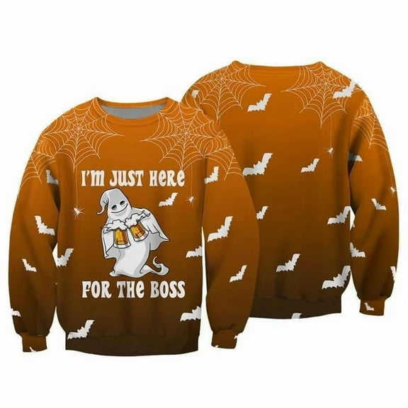 New Horror 3D Printed Sweatshirt Halloween Harajuku Long Sleeve Crew Neck Streetwear Fun