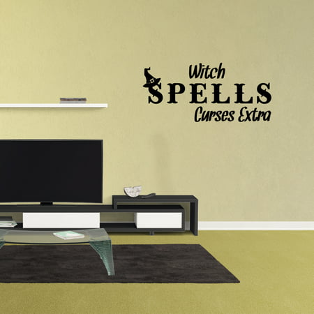 Witch Spells Curses Extra Halloween Vinyl Lettering Wall Saying Decal Sticker Home Decor Art XJ633