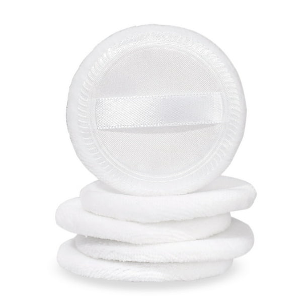Almohadillas de Maquillaje Multiusos de Algodón Natural - Paquete de 5, Suaves y Delicadas para Polvos Compactos y Sueltos, Perfectas para Aplicación de Base y Crema, Color Blanco, Naranja o Rosa.