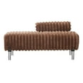 thumbnail image 2 of GZXS 49.6" Wide Upholstered Mini Loveseat w/ Adjustable Back 2-Seater Sofa Bench for Bedroom, Living Room, Hallway, Entryway, Modern Design (Brown), 2 of 7
