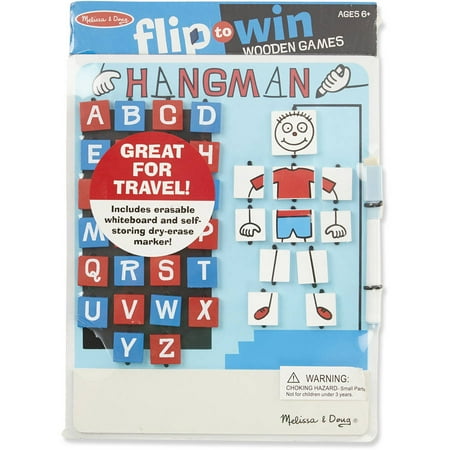 Melissa & Doug Flip to Win Travel Hangman Game - White Board, Dry-Erase Marker