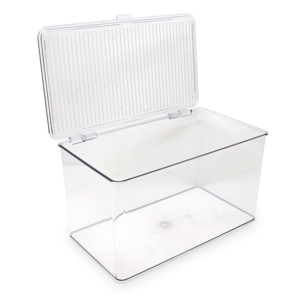 Isaac Jacobs Large Stackable Organizer Bin w/Lid, Fridge/Freezer/Food Safe, BPA-Free
