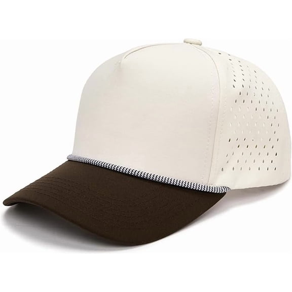 Funky Junque Trendy Rope Golf Cap - Brown/Beige