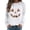 White, variant on XFeng Women Crew Neck Long Sleeve Sweatshirt, Rhinestone Jack-O-Lantern Pumpkin Face Graphic Casual Holiday Pullover Top