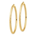 thumbnail image 6 of 14K Yellow Gold Lightweight 4mm Diamond-Cut Hoop Earrings, 6 of 7