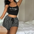 thumbnail image 3 of PEASKJP Pajamas Shorts for Women Women's Pajama Set Sleeveless Top and Shorts Sleepwear Pjs Sets (Black,S), 3 of 5