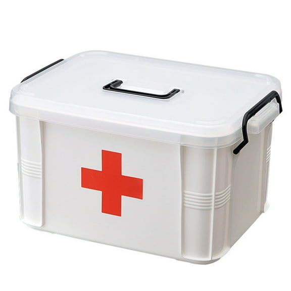 TureClos First Aid Kit Portable Emergency Box Plastic Medicine Storage Box Travel Medicine Box